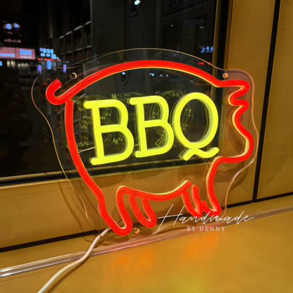BBQ Led Neon Signs USB Powered Light Up Sign Wall Decor for BBQ restaurant Barbecue Restaurant Man Cave Bar Christmas Party