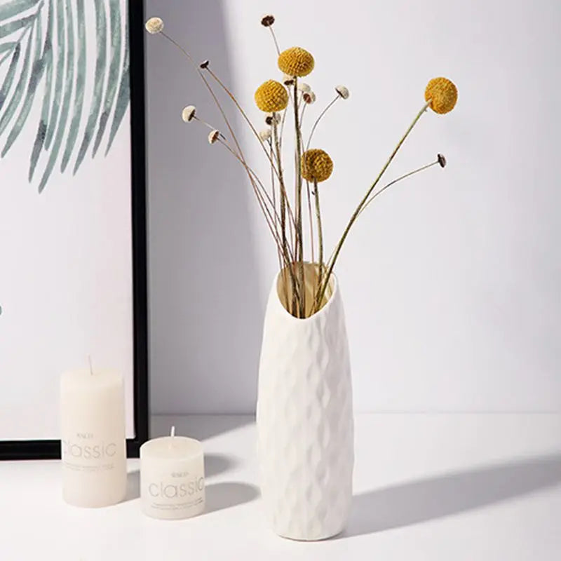 Plastic Vases Concise Imitation Ceramic Flowers Pots Wedding Home Garden Table DIY Gifts Bonsai Festival Party Courtyard Decor