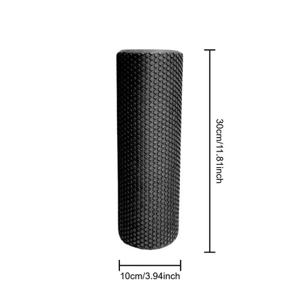 Hexagonal Yoga Roller: Round EVA Foam Cylinder for Pilates & Enhanced Home Workouts (Diameter 9.5cm, Length 29.7cm)