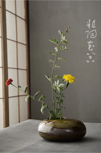 Ceramic Vases, Rough Ceramic Vases, Small Flower Pots, Old-fashioned Floral Arrangements, Table Decorations, Zen Flowers