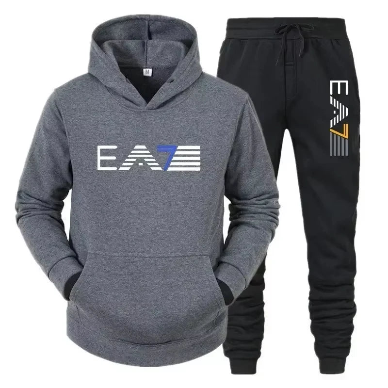 Men's Tracksuit Set: Stylish, Comfortable, and Casual - Autumn/Winter Men's Sportswear Set with Jacket and Pants (Two-Piece Set)