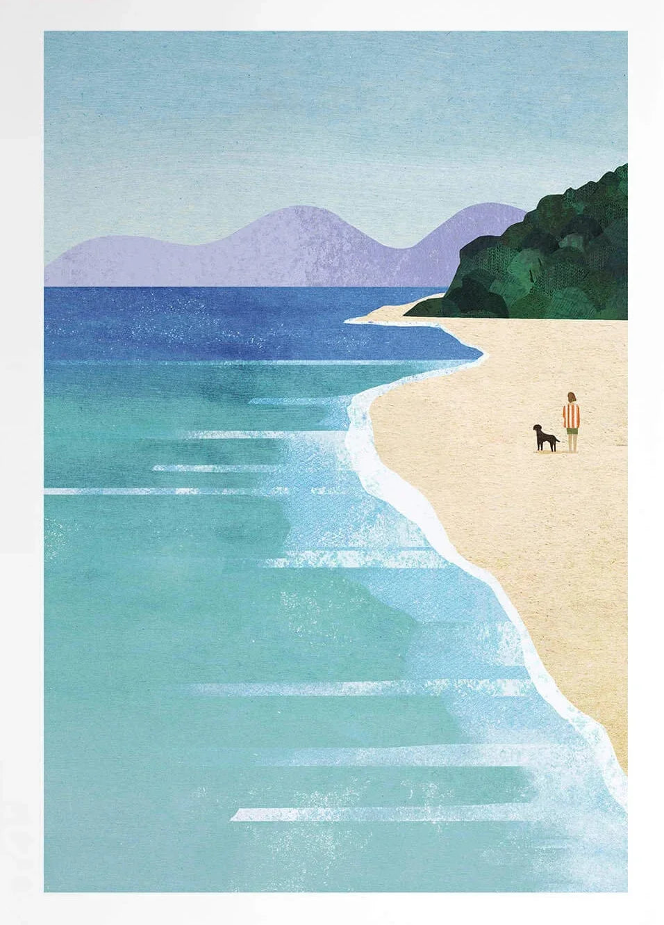 Canvas Painting Wall Art Picture Simple Outdoor Summer Beach Scenery Poster Sunset Surfers Swimming Ocean Living Room Home Decor