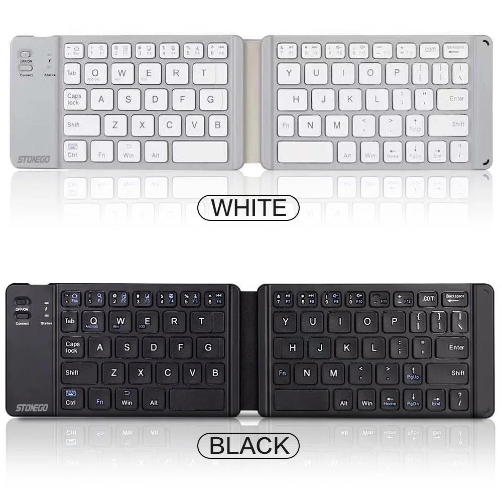 Foldable Bluetooth Keyboard Portable Wireless Rechargeable Ultra Slim Silent Key Board for Mobile Phone Accessories