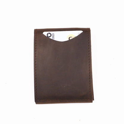Genuine Leather Wallet For Men Male Real Cowhide Short Slim Minimalist Men's Cash Wallet Credit Card Holder With Flap Closure
