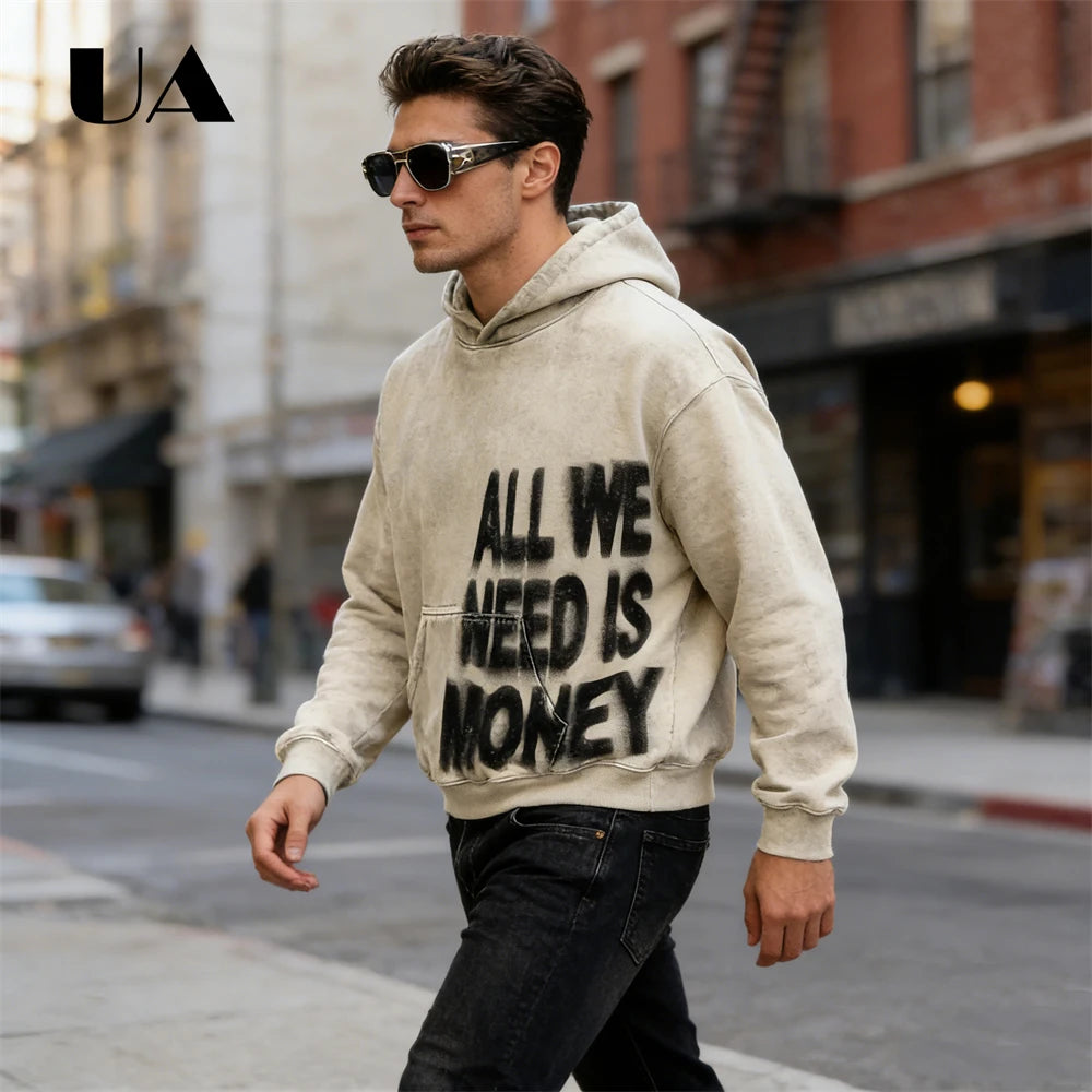 UA All We Need is Love New Hoodies for Men S-4XL Casual Street Wear Spring Autumn New Chic Outfit Hoodies Pullover