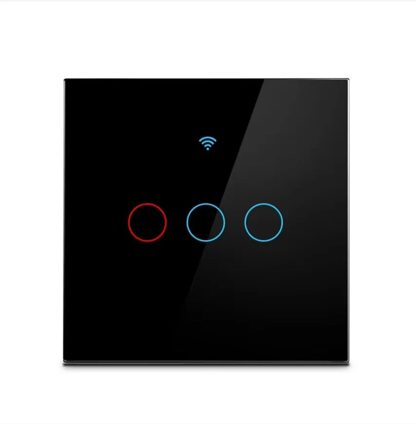 Work with Tuya WIFI Smart Home Wireless Remote Control Switch Light Wall US/EU Glass Touch Panel Voice by Alexa Google Home