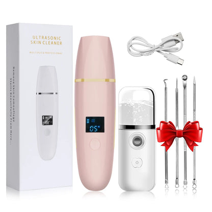Ultrasonic Skin Scrubber Remover Blackhead Ultrasonic Peeling Facial Scrubber Shovel Deep Cleaning Face Lifting Remove Pore Acne