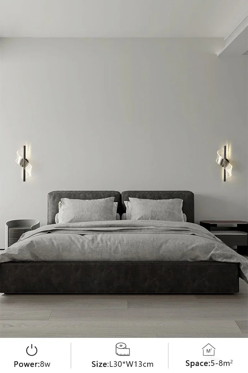 Nordic LED Wall Lights Modern Luxury and Minimalist Home Lights Living Room Bedroom Study Balcony Interior Decoration Lighting