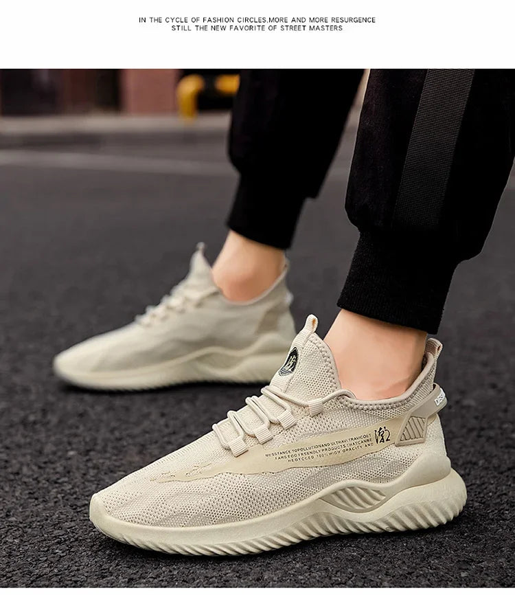 Men Sneakers 2026 Men Tennis Shoes New Fashion Spring and Summer Leisure Walking and Running Breathable Flat Bottom Gym Sports