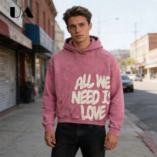 UA All We Need is Love New Hoodies for Men S-4XL Casual Street Wear Spring Autumn New Chic Outfit Hoodies Pullover