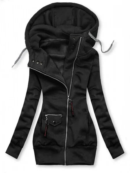 Women Oversize Hoodies Sweatshirts Pullovers Hoodie Female Patchwork Sweatshirt Autumn Warm Hoody Zipper UP Tops
