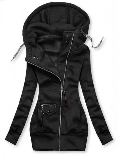 Women Oversize Hoodies Sweatshirts Pullovers Hoodie Female Patchwork Sweatshirt Autumn Warm Hoody Zipper UP Tops