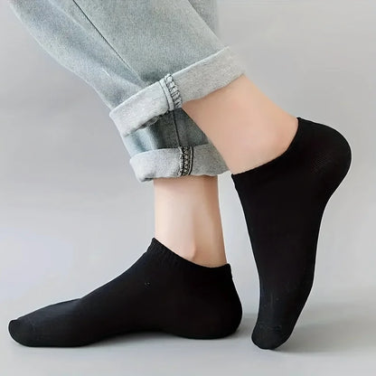 Unisex Solid Color Ankle Socks – 10/20/40 Pairs Soft Lightweight No Show Socks for Men & Women, Bulk Value Pack