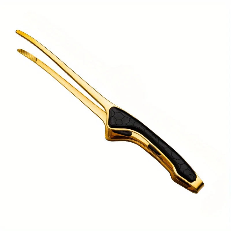 1pc Stainless Steel Kitchen Tongs, Serving Tongs for Cooking, Metal Food Tongs with Non-Slip Comfort Grip, Non-Stick Cooking Ton