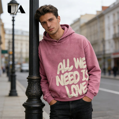 UA All We Need is Love New Hoodies for Men S-4XL Casual Street Wear Spring Autumn New Chic Outfit Hoodies Pullover