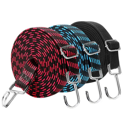 Motorcycle Elastics Rubber Luggage Rope Cord Hooks Bikes Rope Tie Auto Luggage Roof Rack Strap Fixed Band Hook Car Accessories