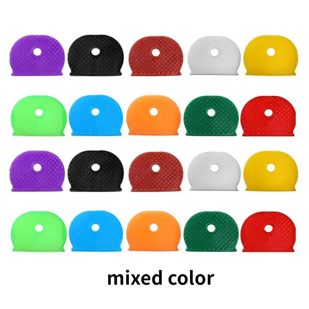 10-32pcs Color Key Sleeve Mixed Color Soft Silicone Elastic Key Ring DIY Key Pendant Marking to Distinguish The Key