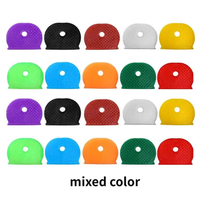 10-32pcs Color Key Sleeve Mixed Color Soft Silicone Elastic Key Ring DIY Key Pendant Marking to Distinguish The Key