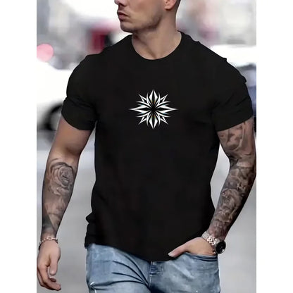 3 Men'S ClothingT Shirt  Soft Round Neck T Shirt，Fashionable And Simple Pattern|Modern Casual Wear |Smooth Texture