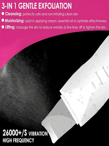 Ultrasonic Skin Scrubber Scrubber Deep Vibrate Facial Cleaner Shovel Face Scrubber Peeling Black Head Remover Facial Massager