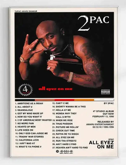 Canvas Painting Wall Art Music Album Cover Aesthetic Pictures Pop Hip Hop Rapper Tupac Posters For Room Modern Home Decor