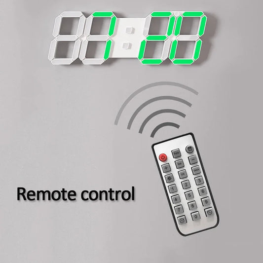 3D LED Large Wall Clock With Remote Control Modern Design Electronic Clock with Automatic Photosensitive and Timing Function