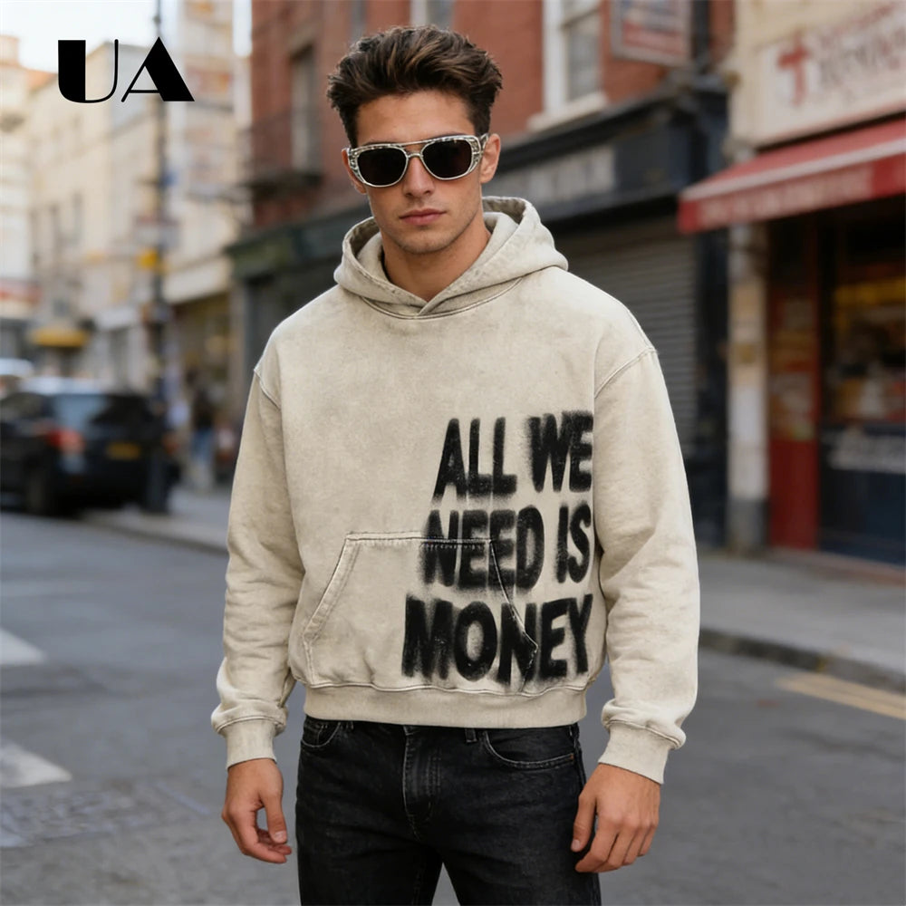 UA All We Need is Love New Hoodies for Men S-4XL Casual Street Wear Spring Autumn New Chic Outfit Hoodies Pullover