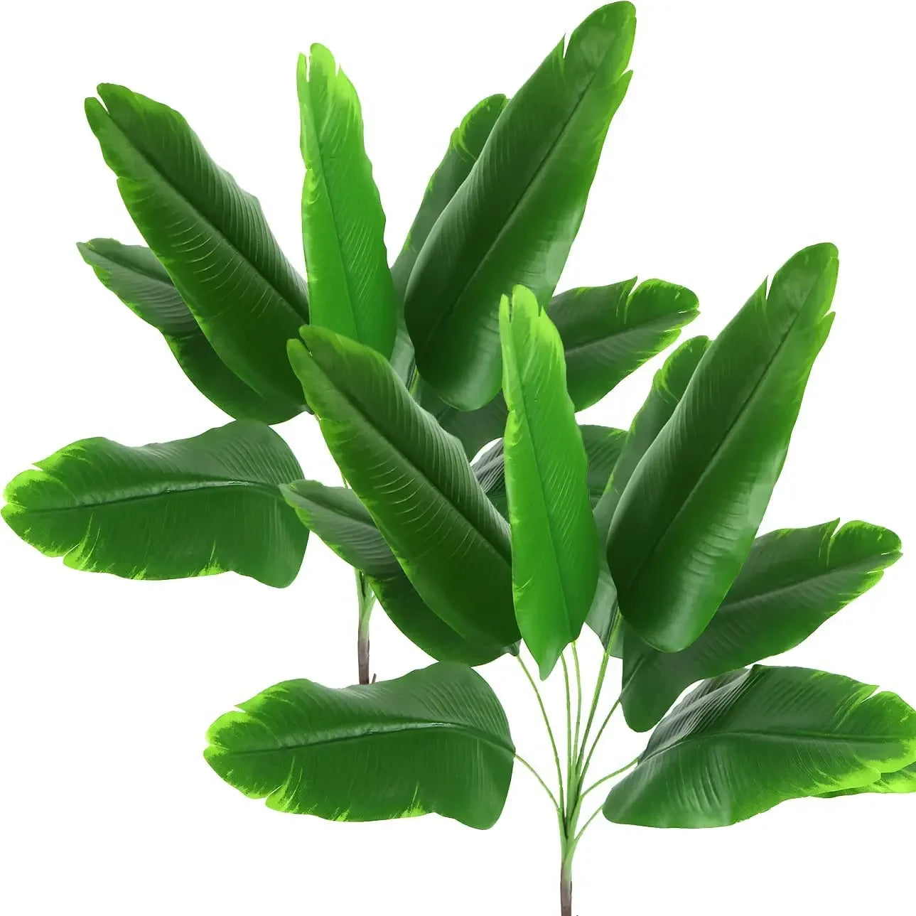 Artificial Plant Fake Banana Tree Leaves with Stems Greenery Floral Arrangement Hawaiian Luau Jungle Beach Wedding Party