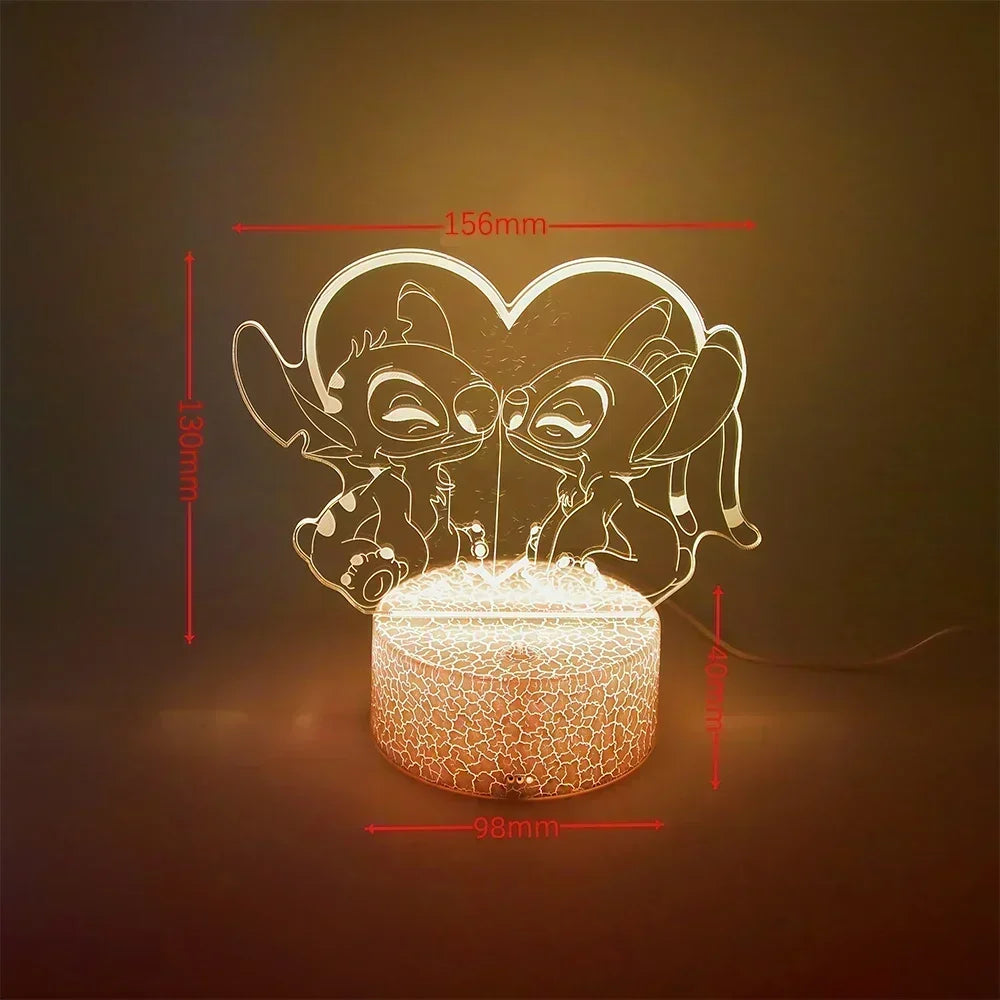 LED Night Light Illusion Stitch Lamps Remote Control Smart Touch Home Room Decor Lamp Christmas Valentine's Day Birthday Gifts