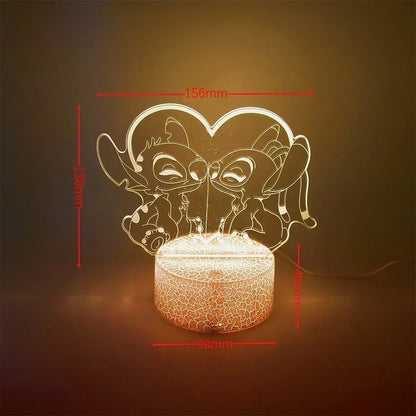 LED Night Light Illusion Stitch Lamps Remote Control Smart Touch Home Room Decor Lamp Christmas Valentine's Day Birthday Gifts