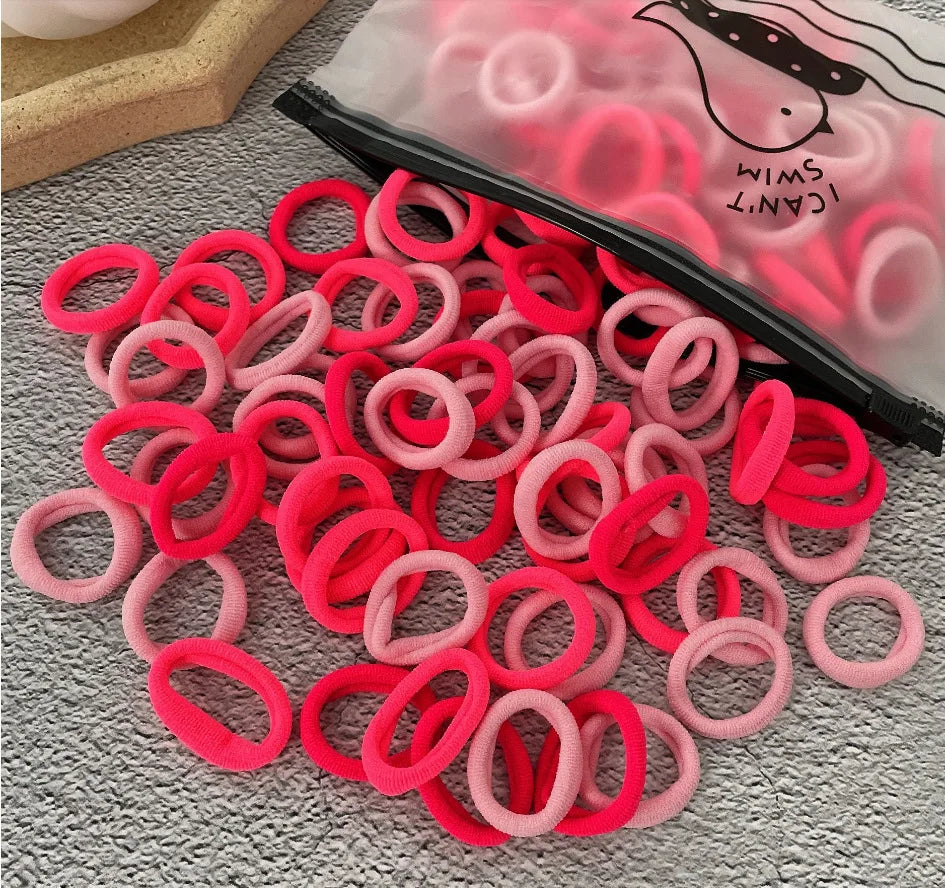 50/100Pcs Hair Bands for Children Colorful Nylon Scrunchie Hair Ties Rubber Band Kids Elastic Hair Leagues Girl Hair Accessories