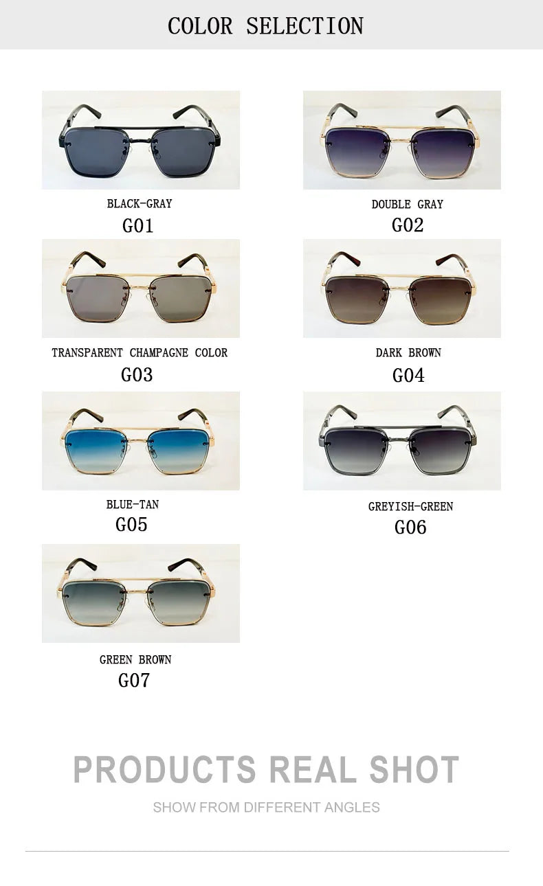 New Sunglasses For Men Luxury Fashion Glasses Sunscreen  Square Sunglasses Women Trendy Vintage Gafas De Sol Hombre Zonnebril Su