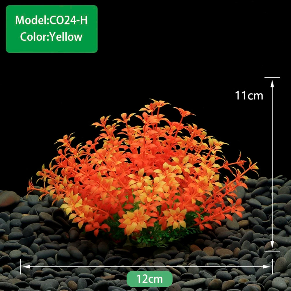 Artificial Underwater Plastic Plants Aquarium Fish Tank Aquatic Fake Shrub Green Weeds Water Grass Viewing Simulation Decoration
