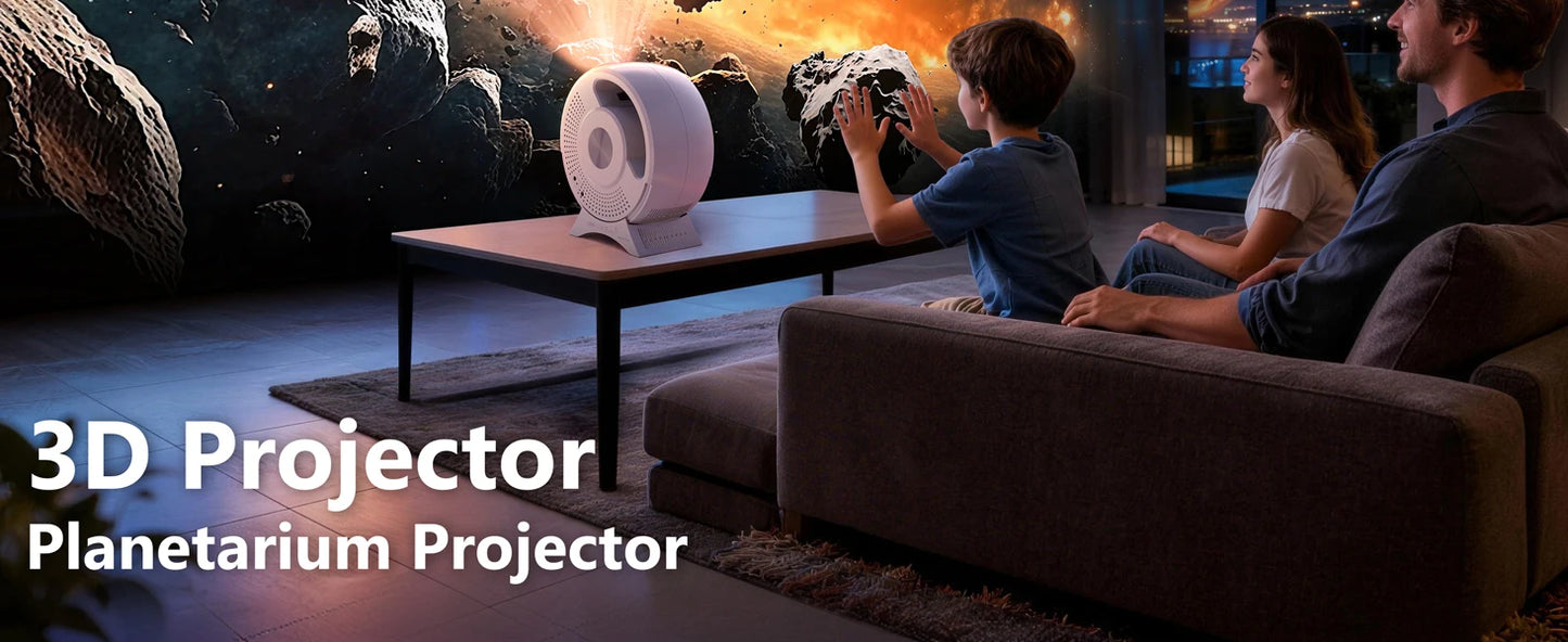 AURORA LIGHTING 3D Galaxy Projector 60 Scenes Adjustable Focal Planetarium Projector Ceiling Projector for Kids Room Adult Party