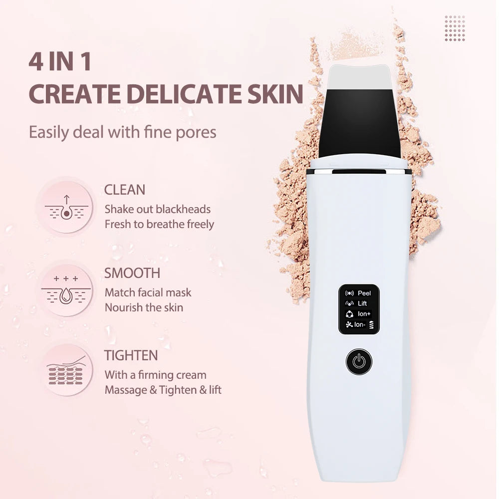 Skin Scrubber Deep Vibrate Facial Cleaner Shovel Spatula Not Ultrasonic Face Scrubber Peeling Blackhead Remover Facial Massager