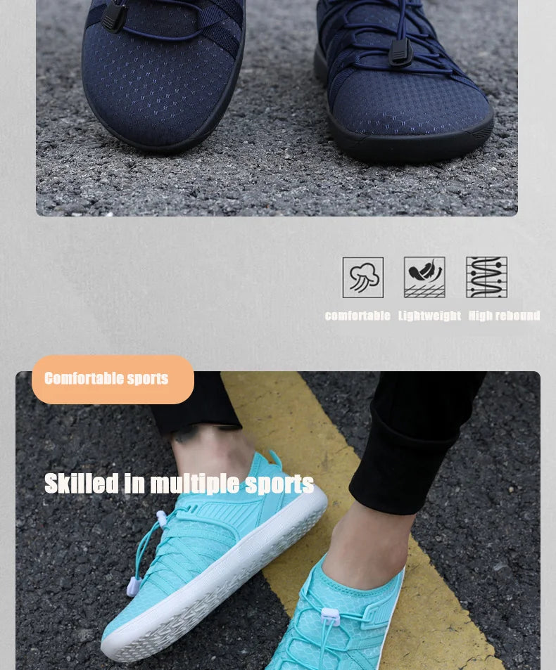 New Minimalist Shoes for Men Wide Toe Barefoot Casual Sneakers Women Mesh Breathable Unisex Sneakers Lightweight Walking Shoes