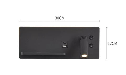 Nordic 12W LED Wall Light With USB Fast Charging  Modern Free Rotation Angle Wall Sconces for Bedroom Living Room Bedside