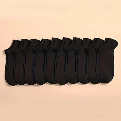 Unisex Solid Color Ankle Socks – 10/20/40 Pairs Soft Lightweight No Show Socks for Men & Women, Bulk Value Pack