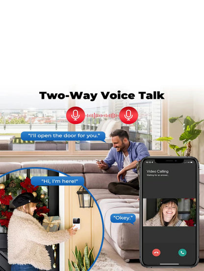 HD Night Vision Low Power WIFI Rechargeable Video Doorbell 1 Drag 1 Intelligent Security Home Intercom