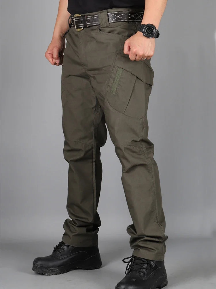 Mens Cargo Pants Multi Pocket Casual Training Pants Waterproof Wear Resistant City Work Trousers Outdoor Overalls Bottoms