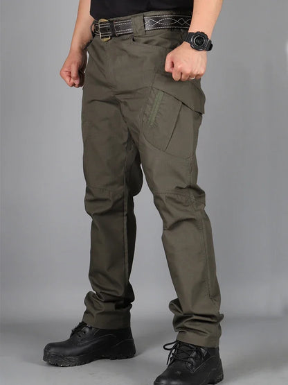 Mens Cargo Pants Multi Pocket Casual Training Pants Waterproof Wear Resistant City Work Trousers Outdoor Overalls Bottoms
