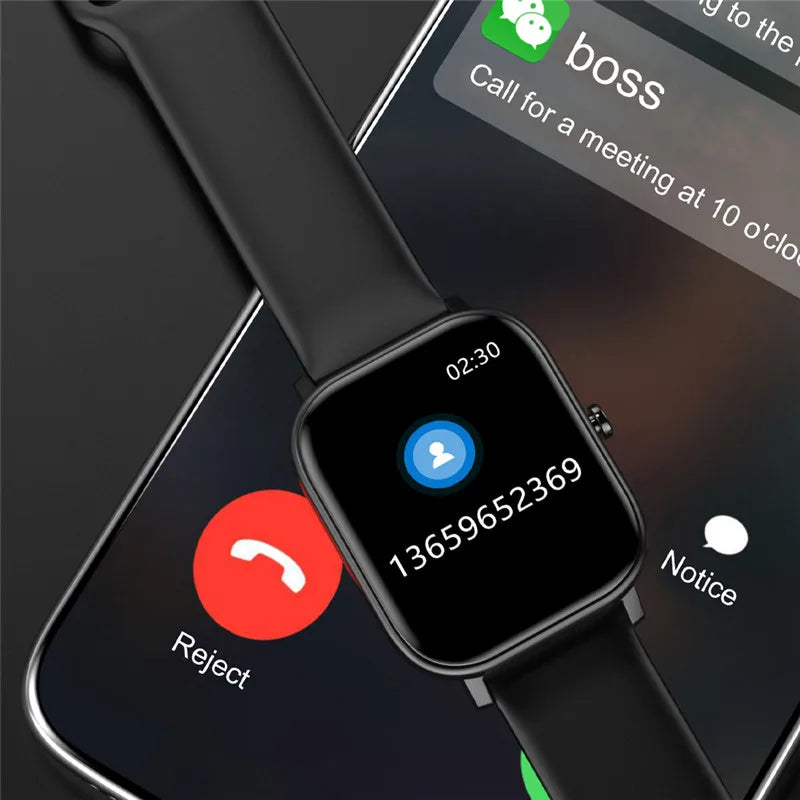 New Smart Watch Men 24H Health Monitor Sports Fitness Tracker Custom Watch Face Smartwatch Women 20MM Strap for Android Ios