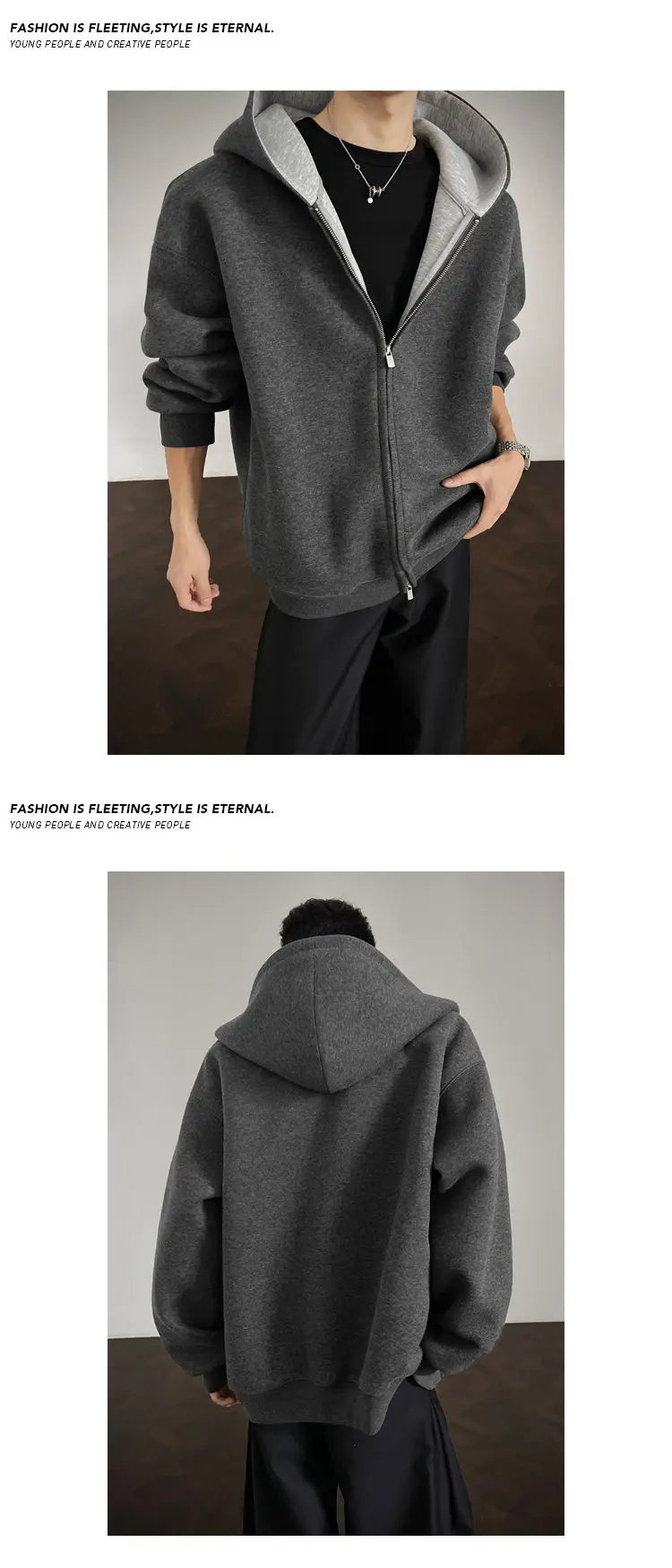 Plus Size Zip Up Hoodie for Men Women | Full Zipper Front Oversized Sweatshirt, Soft (M-5XL) | Casual Comfort Autumn Clothing