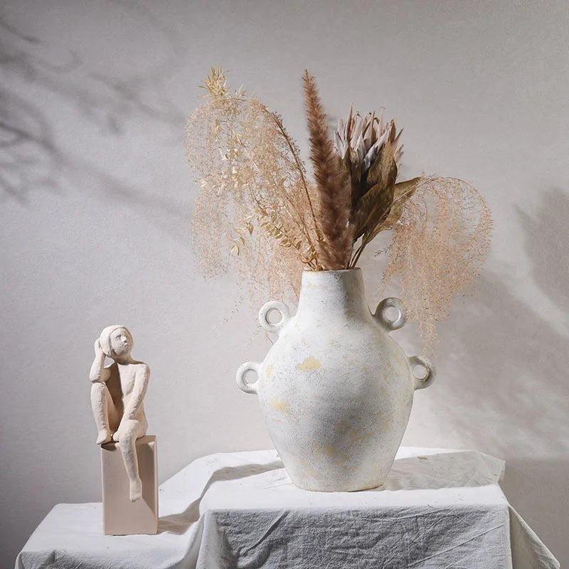 Ceramic Vases Retro Style Homestay Decorations Antique Hotel Art Flower Arrangements Home Decor Items