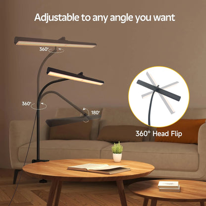 LED Desk Lamp USB Office Home Eye-Caring Architect Task Lamp 30 Lighting Modes Adjustable Flexible Gooseneck Clamp Light