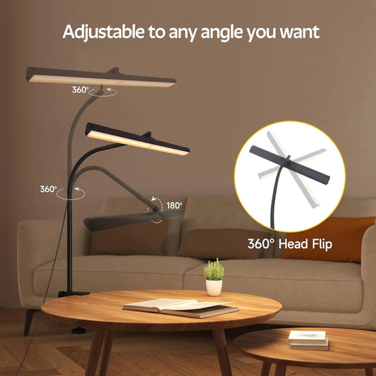 LED Desk Lamp USB Office Home Eye-Caring Architect Task Lamp 30 Lighting Modes Adjustable Flexible Gooseneck Clamp Light