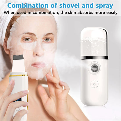 Ultrasonic Skin Scrubber Remover Blackhead Ultrasonic Peeling Facial Scrubber Shovel Deep Cleaning Face Lifting Remove Pore Acne
