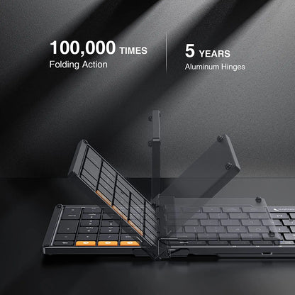 Folding Keyboards with Numeric Keypad Bluetooth Wireless Portable Silm Full-SizeT Foldable Keyboard for Travel Computer PC iPad
