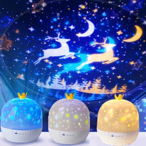 Fantasy Creative Projector 360°Rotating 15 Kinds of Projector Slides Starry Galaxy LED Projector Night Light Kids Birthday Gift