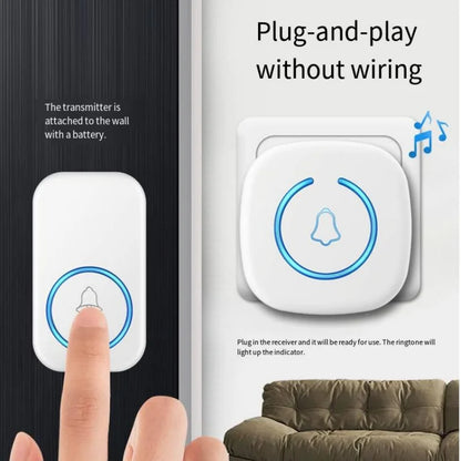 Smart Wireless Doorbell 300M Long-Distance - 60 Custom Melodies US/EU/UK Plug Welcome Doorbell for Home Hot Sale Free Shipping